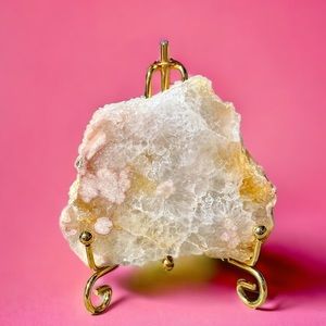 Pink amethyst flower agate slab